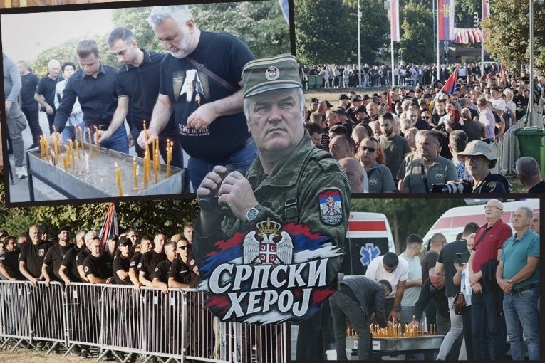 VELIKI BROJ GRAĐANA ISPRED CRKVE SVETOG LUKE: Pale sveće i opraštaju se od generala Ratka Mladića (FOTO)