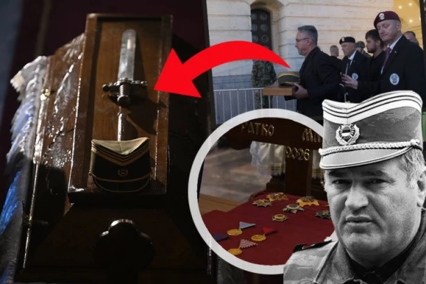 DARKO MLADIĆ DONEO OČEVA ODLIKOVANJA! Na kovčegu šapka i sablja generala! (FOTO)