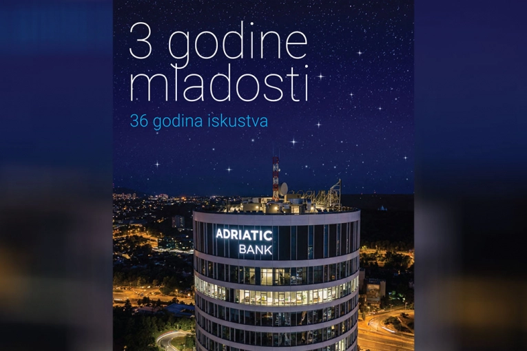 Adriatic Bank obeležava tri godine brenda uz snažan rast i rezultate iznad tržišnog proseka