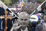 POVORKA KRENULA KA GROBLJU! Srbija se oprašta od generala Mladića, njegov kovčeg prekriven sa dve zastave: Stotine ljudi oko crkve (FOTO/VIDEO)