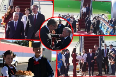 "UZ POGAČU I SO, KAO ZNAK ISKRENOG SRPSKOG GOSTOPRIMSTVA!" Vučić dočekao lidera Uzbekistana na aerodromu - prva zvanična poseta predsednika Mirzijojeva Srbiji! (FOTO, VIDEO)