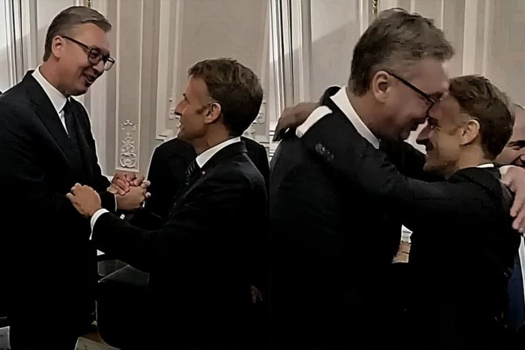"SVAKI SUSRET POTVRĐUJE MEĐUSOBNO POŠTOVANJE!" Vučić stigao na večeru u Jelisejsku palatu, dočekao ga Makron (FOTO, VIDEO)