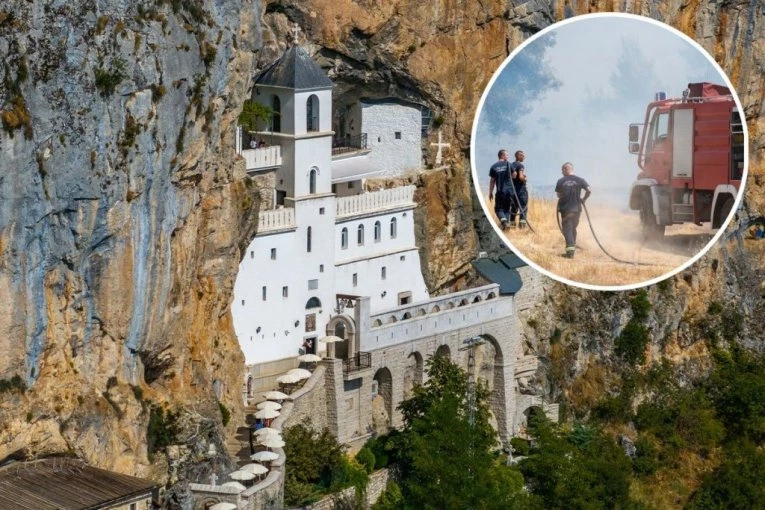 POŽAR KOD MANASTIRA OSTROG! Vatrogasci ne mogu da priđu buktinji