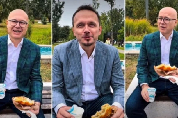 HIT VIDEO! BUREK, JOGURT I POBEDNIČKE BOMBONE: Vučević i Rebrača zaseli na klupicu, pa navalili na malo jači doručak (VIDEO)