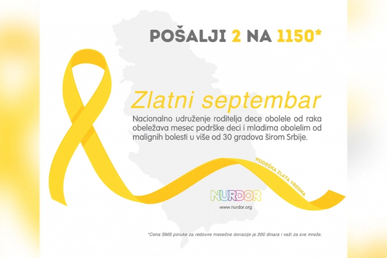 Zlatni septembar – mesec podrške deci i mladima obolelim od raka