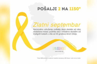 Zlatni septembar – mesec podrške deci i mladima obolelim od raka