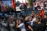 ZGRADA EULEKSA POD OPSADOM! Uzavrela masa sa zastavama OVK probila zaštitnu ogradu: Besne zbog presude Hašimu Tačiju! (FOTO, VIDEO)