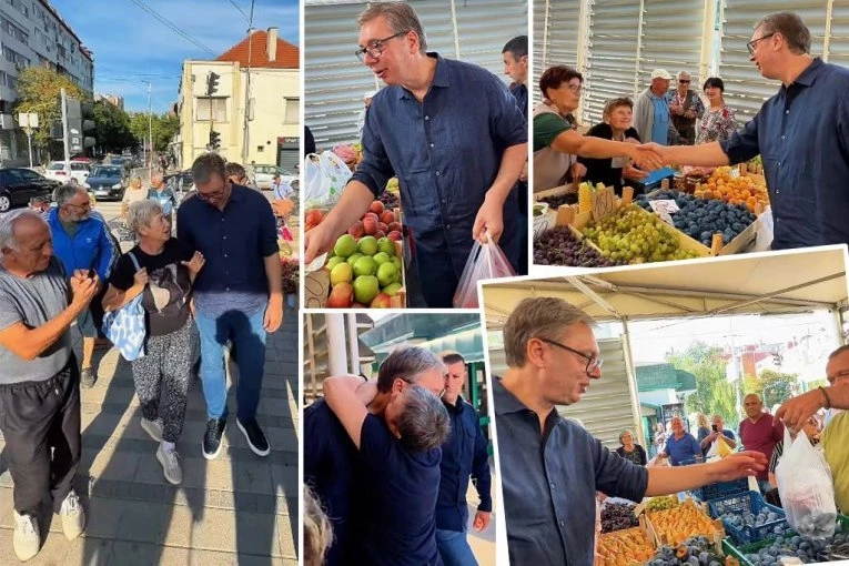 "UVEK JE NAJZANIMLJIVIJE NA PIJACI!" Vučić razgovarao sa građanima i trgovcima u Smederevu, susreo se i sa blokaderima! (VIDEO)