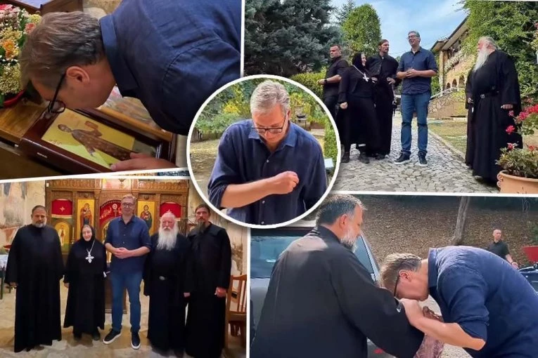 "KOPORIN JE SVETINJA KOJA NADAHNJUJE!" Vučić u velikom srpskom manastiru: "Srećan što sam na petnaestak minuta prigrabio taj mir!" (VIDEO)