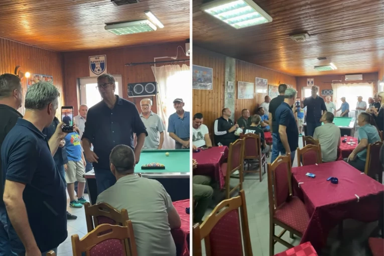 "DAJ I MENI JEDNO PIVO!" Vučić svratio u kafanu u Bačincu, sve častio, a onda prešao na posao! (VIDEO)