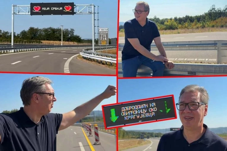 OTVORENO PRVIH PET KILOMETARA BRZE SAOBRAĆAJNICE! Vučić sa obilaznice oko Kragujevca poručio: Ovo menja živote ljudi u Šumadiji! (VIDEO)