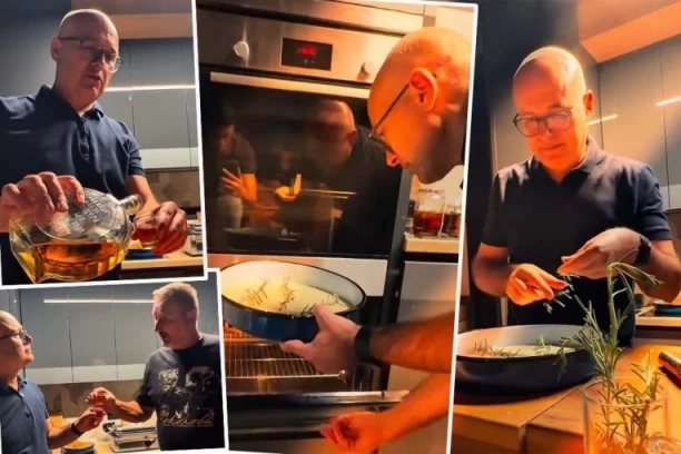 ZNATE LI ŠTA JE LJEUŠA? VUČEVIĆ I KUM ĐURA DRMNULI PO RAKIJICU, PA POKAZALI KULINARSKO UMEĆE! Pogledajte kako je lider naprednjaka napravio stari krajiški specijalitet