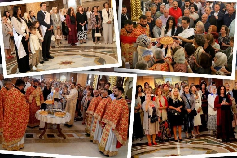 SLAVA SABORNOG HRAMA U SARAJEVU OKUPILA VELIKI BROJ VERNIKA: Mitropolit Hrizostom služio liturgiju i osvetio slavski kolač i žito