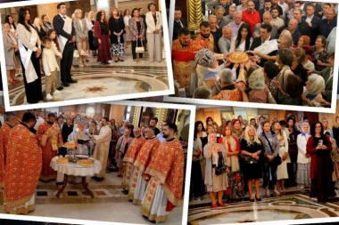 SLAVA SABORNOG HRAMA U SARAJEVU OKUPILA VELIKI BROJ VERNIKA: Mitropolit Hrizostom služio liturgiju i osvetio slavski kolač i žito