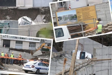 ULICA ZATVORENA, U TOKU SANACIJA! Pogledajte kako sada izgleda mesto nakon obrušavanja u Vojvode Vlahovića: Ponor progutao automobil i deo parkinga (VIDEO)