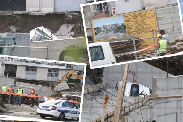 ULICA ZATVORENA, U TOKU SANACIJA! Pogledajte kako sada izgleda mesto nakon obrušavanja u Vojvode Vlahovića: Ponor progutao automobil i deo parkinga (VIDEO)