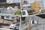 ULICA ZATVORENA, U TOKU SANACIJA! Pogledajte kako sada izgleda mesto nakon obrušavanja u Vojvode Vlahovića: Ponor progutao automobil i deo parkinga (VIDEO)