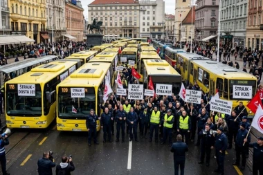 ŠTRAJK PARALISAO ZAGREB! Ne voze tramvaji ni autobusi, nema ni odvoza smeća, taksisti PAPRENO DIGLI CENE! (FOTO)