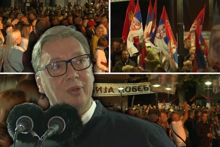 "NEKA DOĐU I 4 PREMA 1, SVE ĆU DA IH POBEDIM!" VUČIĆ SE OBRAĆA NARODU U SELU LUKA: Smanjićemo broj ministara na 12, biće ovo najmarljivija vlada (FOTO, VIDEO)