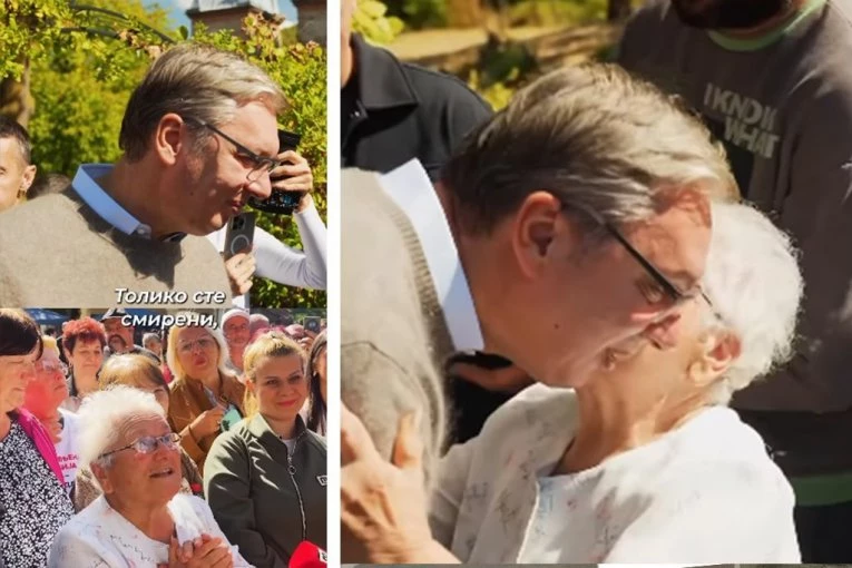 DIRLJIVI SUSRET KOJI SE PAMTI! Vučić zagrlio baku posle ovih divnih reči! (VIDEO)