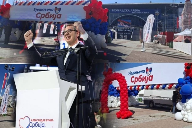 VELIKI SKUP "UJEDINJENA SRBIJA"! Sve više građana kod Arene, zastave se vijore na sve strane! (FOTO, VIDEO)