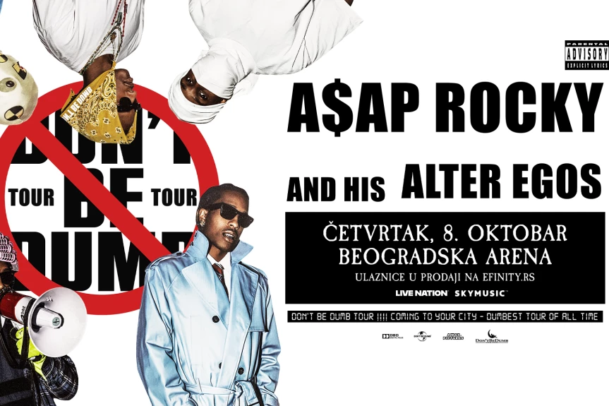A$AP ROCKY VEČERAS STIŽE U BEOGRADSKU ARENU! DON’T BE DUMB turneja konačno u Srbiji - evo šta morate da znate ako idete na koncert!