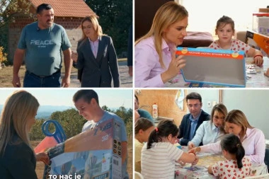 Samohrani otac desetoro dece, borac prve kategorije i domaćin! Ministarka Stamenkovski posetila Milana u selu Osladić, mališanima donela poklone i dala obećanje