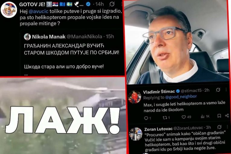 "LAŽU DA SAM U KRAGUJEVAC STIGAO HELIKOPTEROM!" Vučić: Snimci postoje, njihove laži jedan od najbeskrupuloznijih pokušaja obmanjivanja javnosti