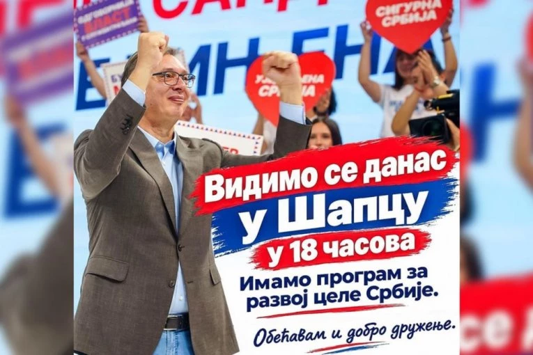 Vučić pozvao građane na skup u Šapcu: Vidimo se u 18 časova, obećavam i dobro druženje! (VIDEO)