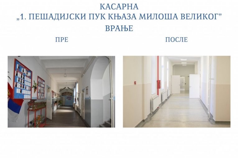 Obilazak rekonstruisanog objekta u kasarni „Prvi pešadijski puk knjaza Miloša Velikog“ u Vranju