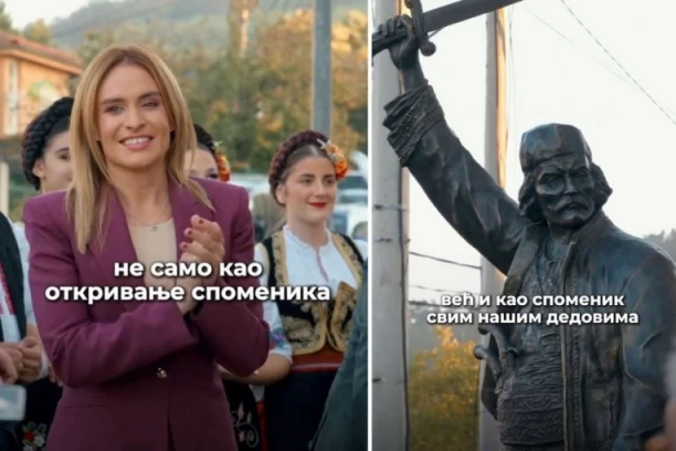 Đurđević Stamenkovski otkrila spomenik Vasi Čarapiću: Ovo ostaje za unuke vaših unuka (VIDEO)