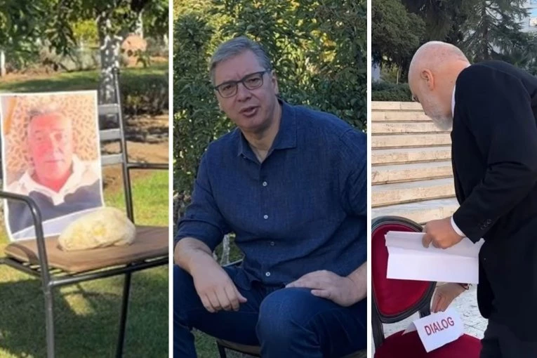 RAMA KOPIRAO VUČIĆA! Prazne stolice u Tirani podsetile na politički performans iz Srbije (VIDEO)