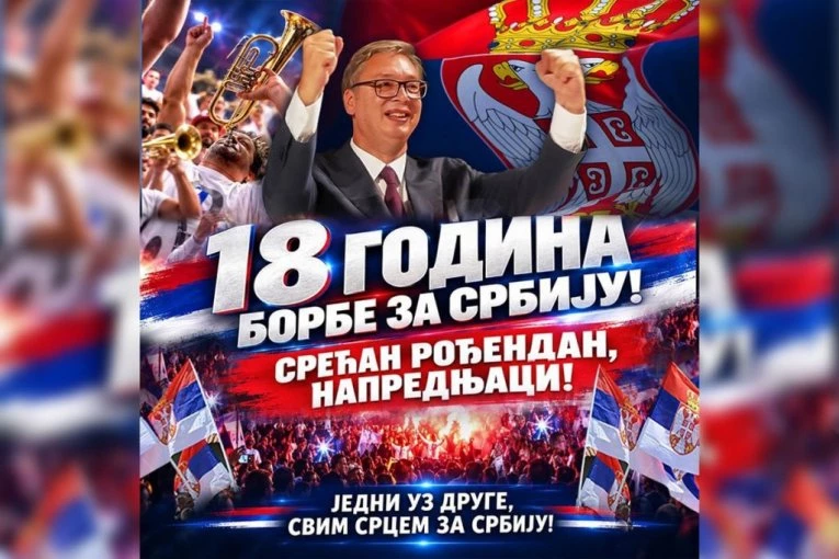 SNS SLAVI PUNOLETSTVO! Vučić uputio srdačnu čestitku: 18 godina borbe za Srbiju!