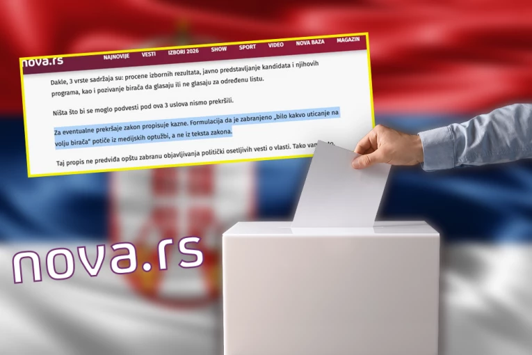 NOVA S I PRIZNALA DA KRŠI IZBORNU TIŠINU! Sada tvrdi da zakon ne zabranjuje uticanje na volju birača?!